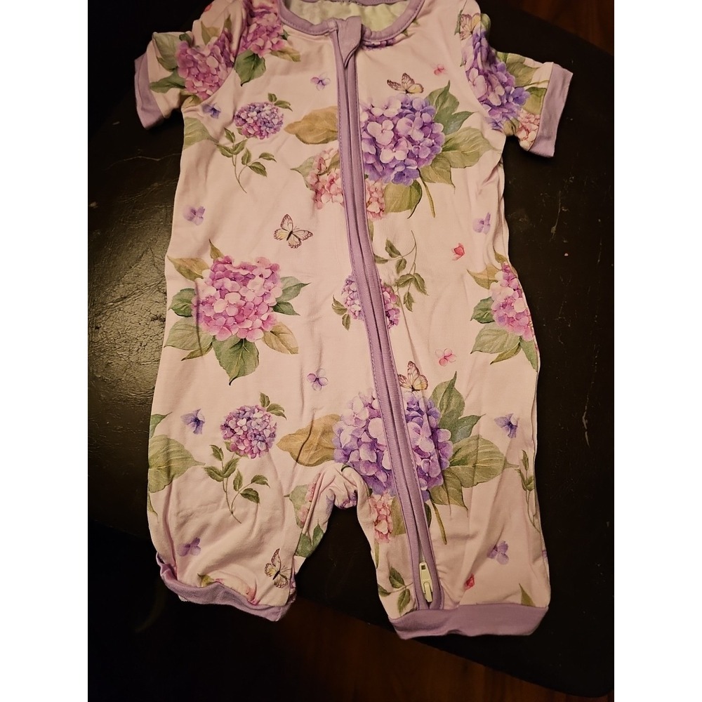 Bamboo Zippy Shorty Purple Lilac   6 To 9 Months Double Zipper